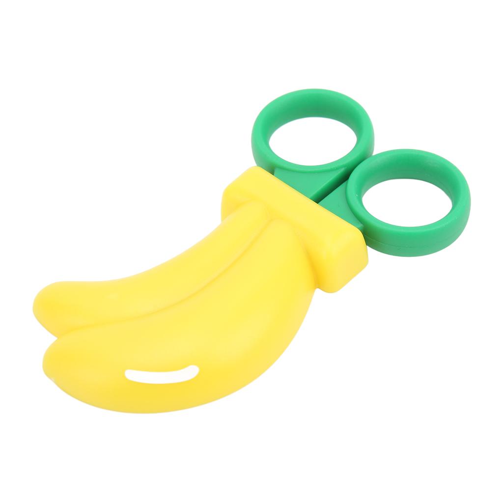 Paper Scissors Cute Cartoon Banana Shape Soft Handle Scissors with Magnet for Student Kids for Home