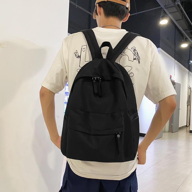 Solid Color Backpack Female Schoolbag Female Student Backpack Male