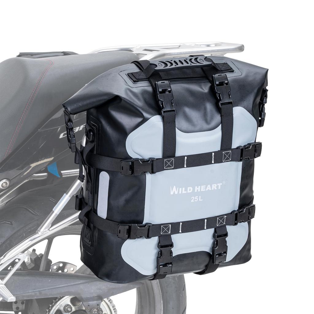 WILD HEART Bike Edge Stainless Steel Hanging Waterproof Waterproof and Bike Part One Bag, Bag, 20L/25L, Wear-Resistant, General-Purpose (Grey, 25L,