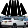 6Pcs Car Pillar Posts Glossy Black Stickers Fit for Jeep Compass 2017 2018 2019-2023 Car Exterior Door Window Trim Accessories