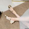 Women Coarse Heel Light Mouth Single Shoe New Soft Leather French Height Heel Mary Jane Sneakers Female Shoes
