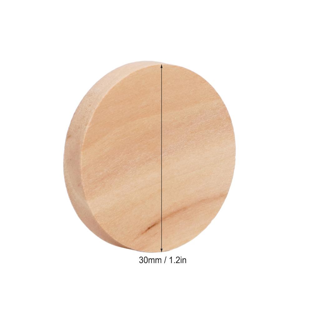 50PCS Round Wooden Circles Unfinished Surface 1.2 Inch Diameter Wood Slices 5mm Thick Wood Wood Cutouts Wood Carving