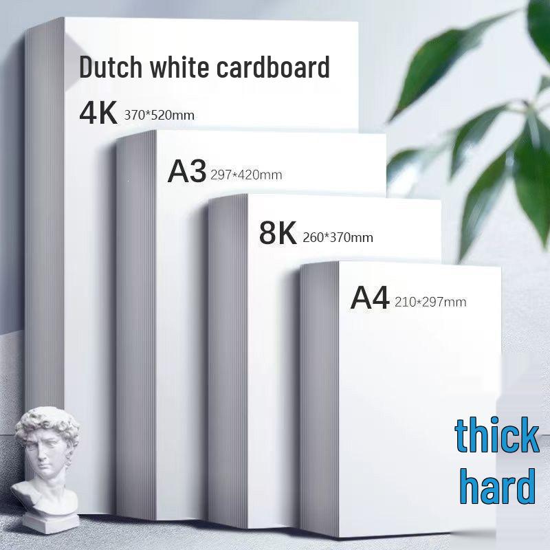Dutch White A4 Thickened Cardboard: 8K Hand-Painted & A3 Art Paper, 180g