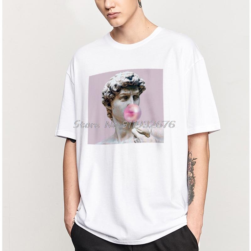 David Michelangelo Sommer Unisex T-Shirt Statue Kaugummi Süßigkeiten Geschmack Persönlichkeit Neuheit Neuheit T-Shirt Unisex Top Tees