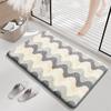 Alfombra de baño de esponja con estampado colorido, engrosamiento de cachemira, alfombras antideslizantes para bañera, lavabo, alfombra de suelo, felpudo para ducha, almohadilla 3D de espuma viscoelástica