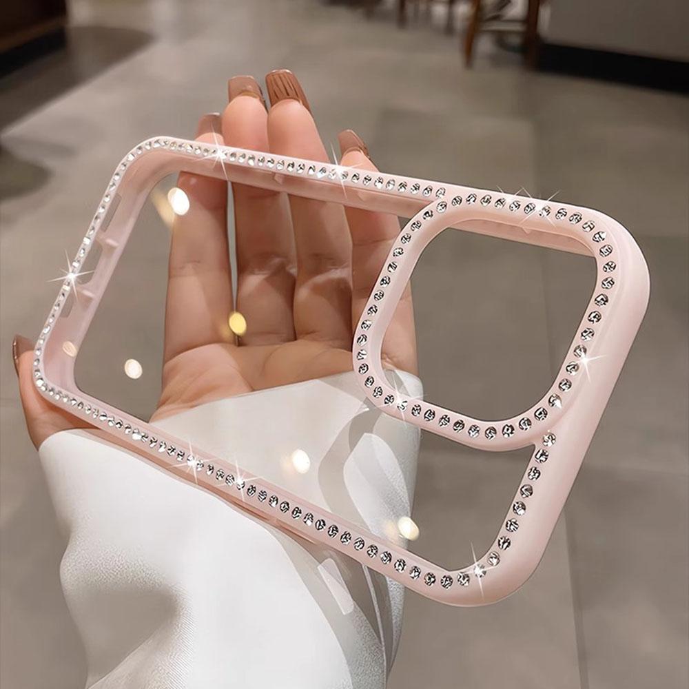 Luxury Bling Rhinestone Diamond Clear Case For iPhone 17 16 Pro Max 15 14 13 Shockproof Protection Bumper Hard Acrylic Cover