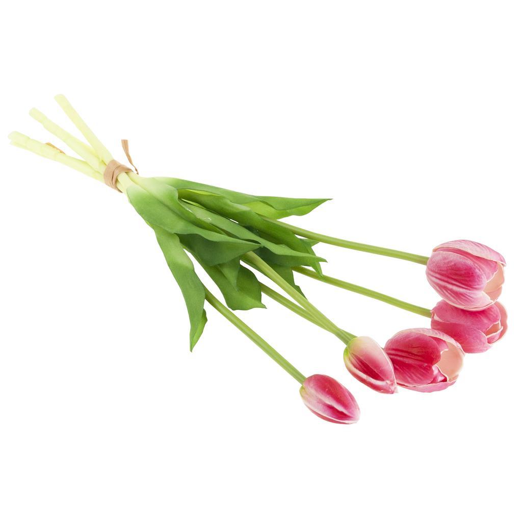 CV31218-4 BOUQUET OF TULIPS FOAM RUBBER X 5 Pcs YELLOW PERFORATED REALISTIC