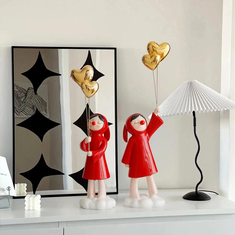 Creative Balloon Girl Home Decoration Living Room TV Cabinet Porch Light Luxury Decoration Office Desktop Decoration