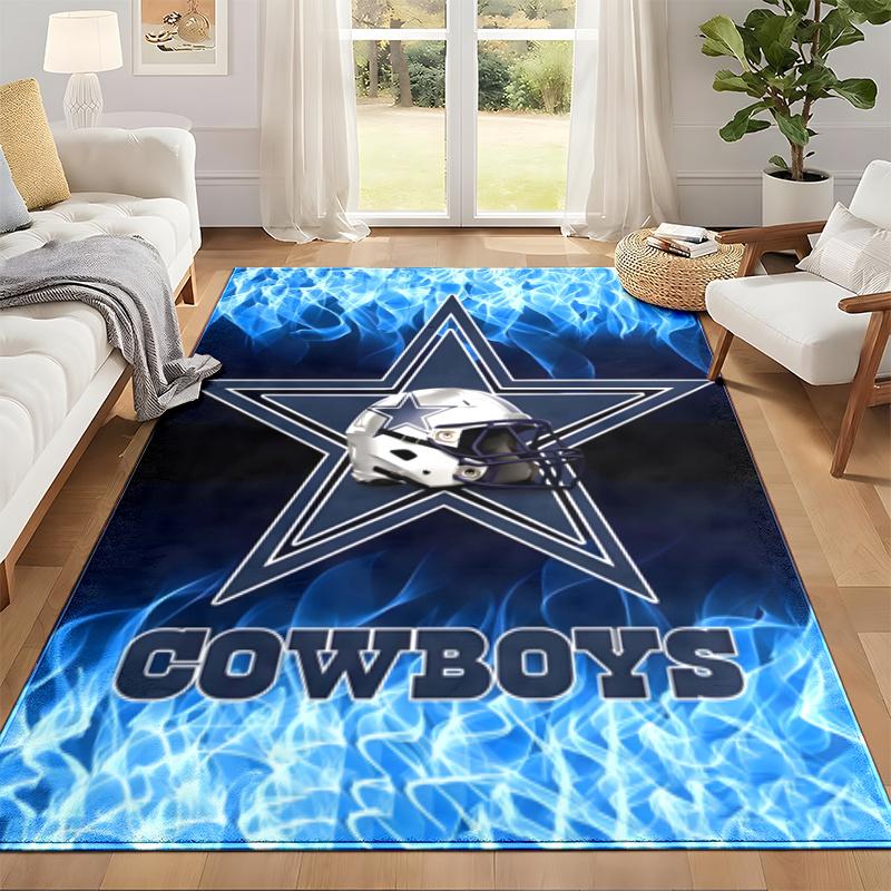 שטיח דלת Dallas Cowboys לסלון או לחדר שינה, שטיח מגן מתחת לכיסא, קישוט למשרד, מתנת חג המולד, מתנת יום הולדת