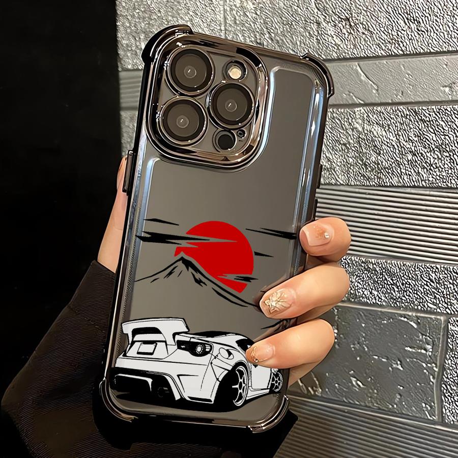 Coque de téléphone pour iPhone 16 15 14 Plus 17 Air 13 12 11 Pro Max 16e Housse souple Sport Course JDM Drift Voiture