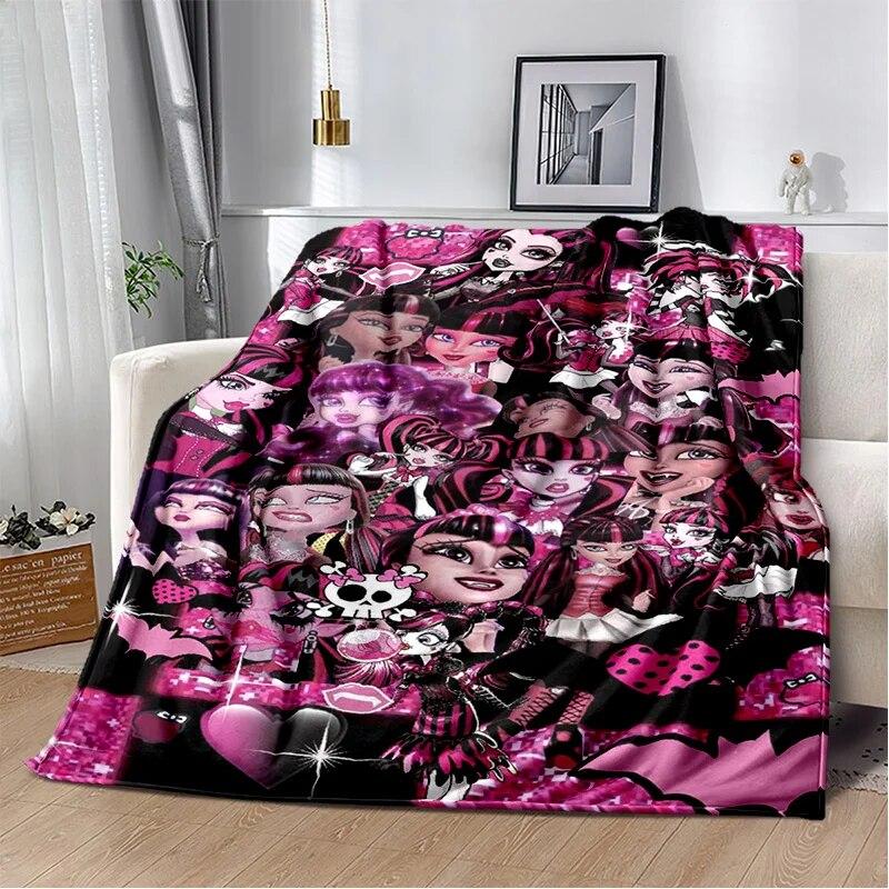 3D Monster High Anime Cartoon Blanket,Soft Throw Blanket for Home Bedroom Bed Sofa Picnic Travel Office Rest Cover Blanket Kids