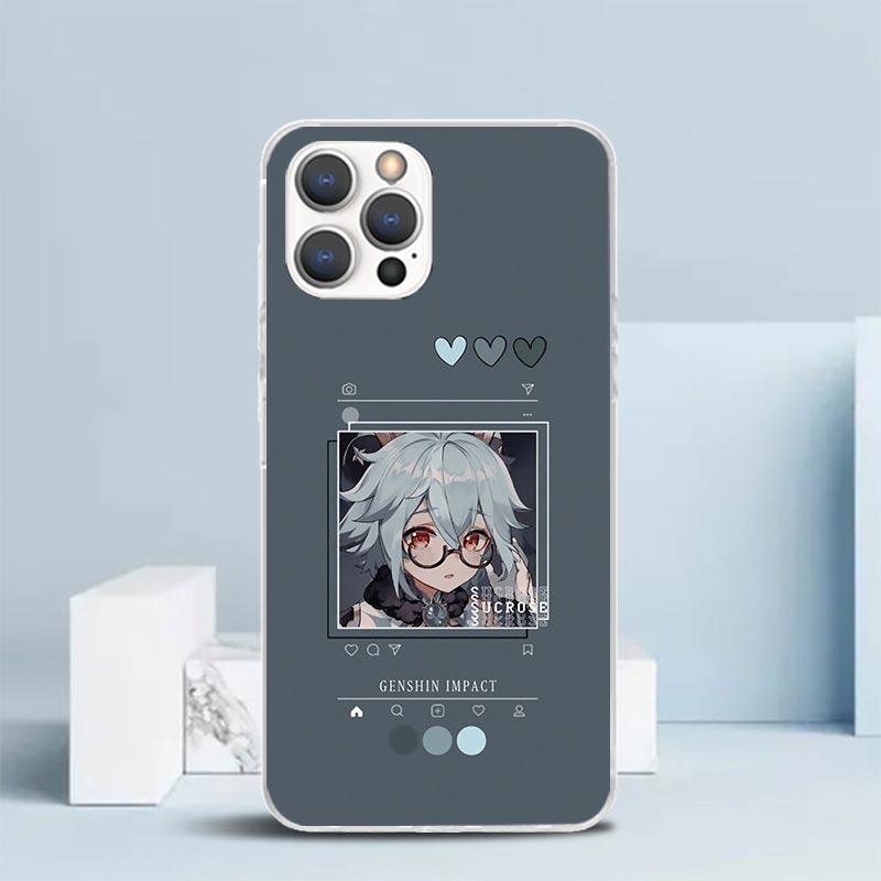 Genshin Impact Cartoon Phone Case For IPhone 16 17 Air 16E 15 14 Plus 13 Mini 12 11 Pro Max 7 8 + SE 2020 Soft TPU Back Cover 16