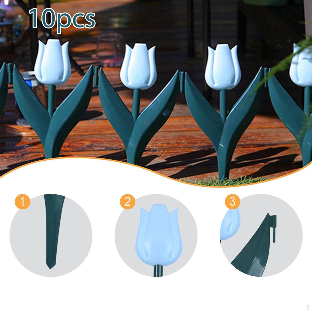 10Pcs Tulip Garden Edging Border for Outdoor Lawn And Pathway