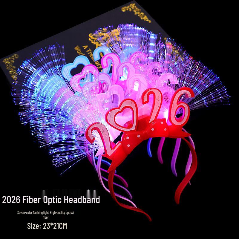 Luminous 2026 Fiber Optic Hair Clips & Headbands for New Year's Eve and Events – Children's Party Accessories