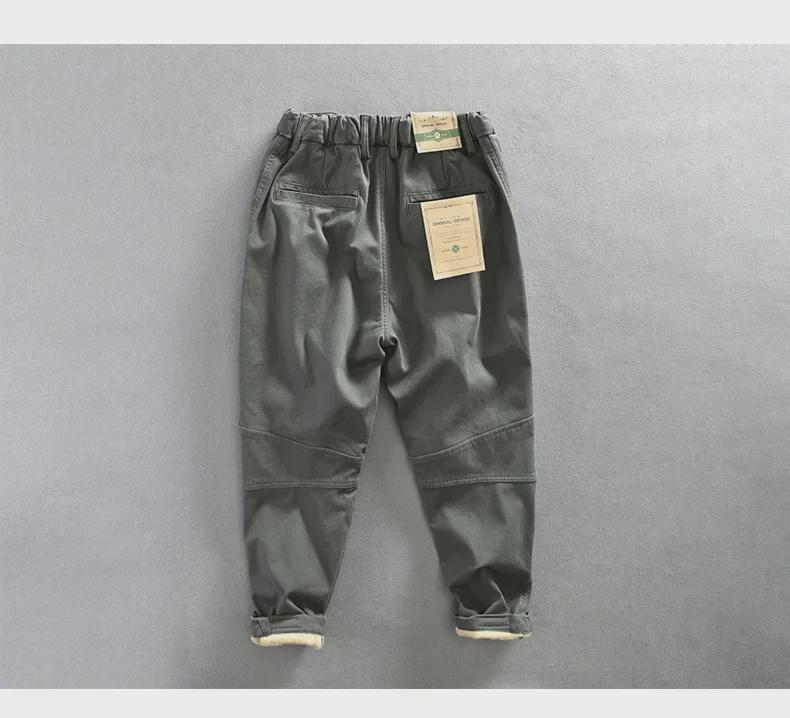 Men's Winter Plus-Size Velvet Work Pants - Loose Fit Casual Trousers