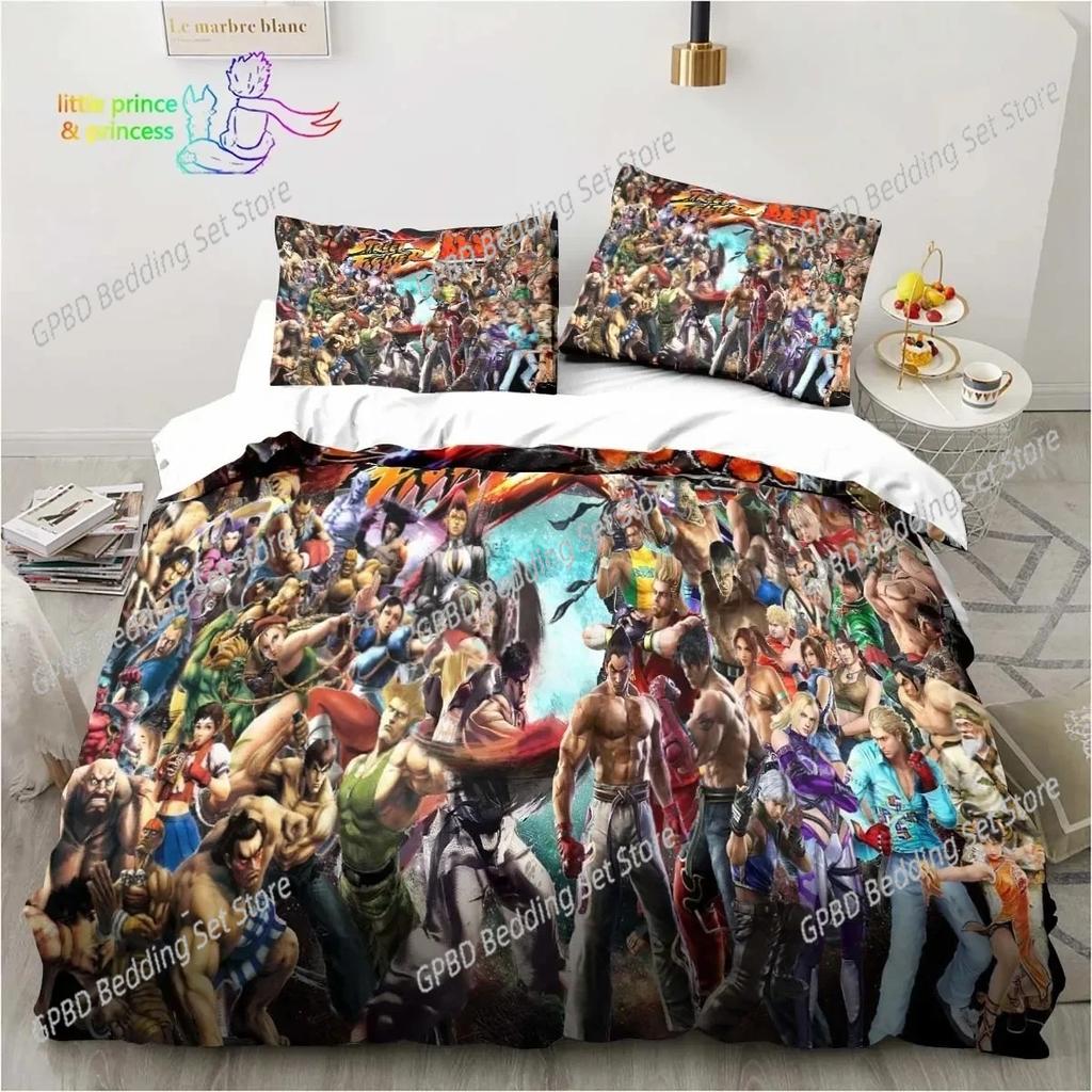 Street Fighter Printed Comfortable Duvet Quilt Cover Pillowcase Bedding Set Children Bedroom Decoration Home Textile