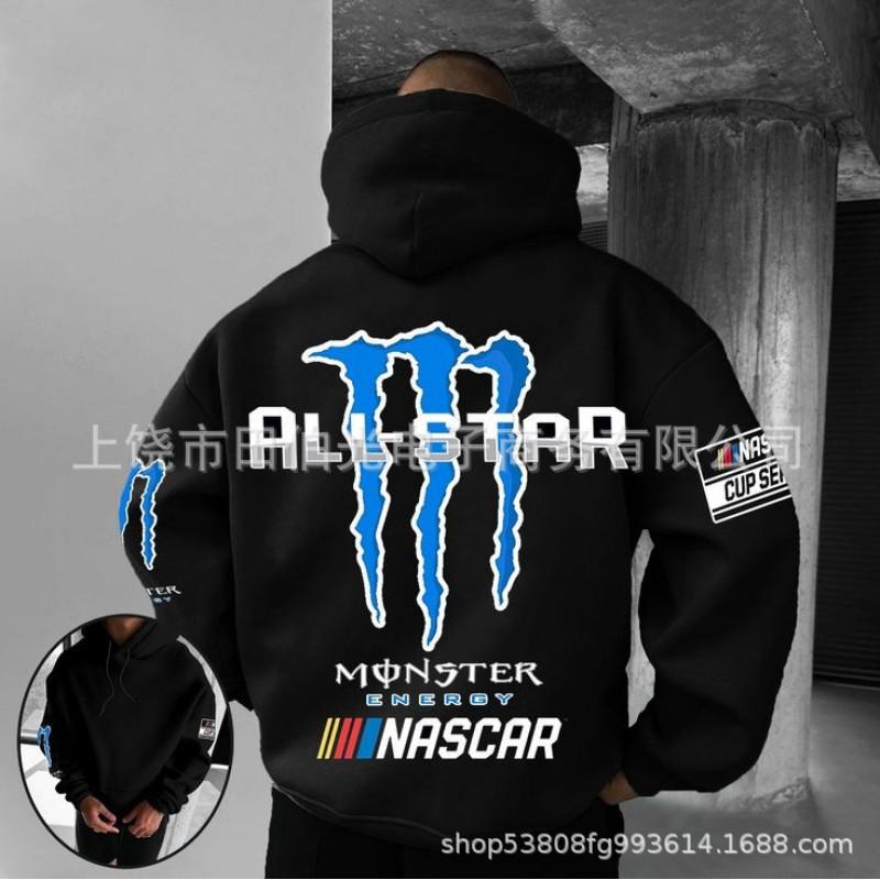 Mens Hooded Sweatshirt With Demon Print Loose Fit Warm Winter Casual Streetwear