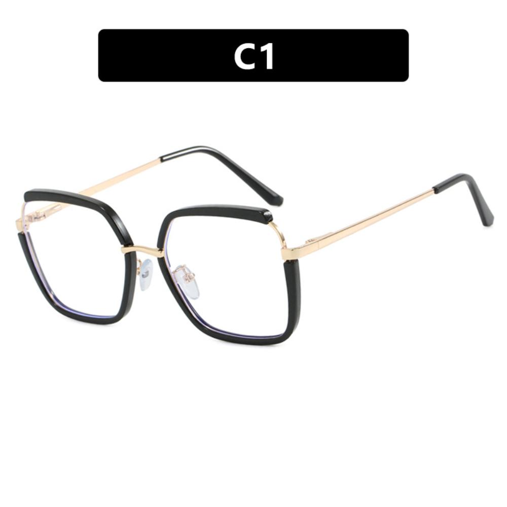 Square Glasses Frame Comfortable Computer Optical Eyewear Unisex Anti Blue Light Glasses Fashion Large Frame Eyewear For Travel Beige