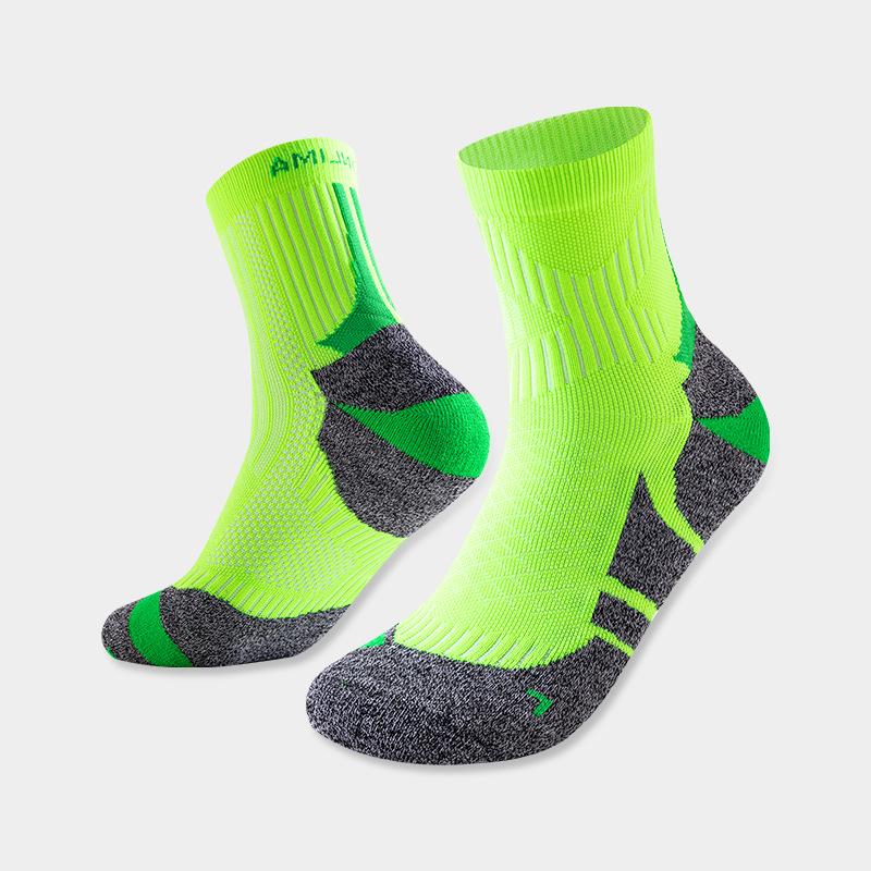 Men's and Women's Mid-Calf Marathon Running Socks: Quick-Dry, Thick Towel Bottom, Cross-border Design