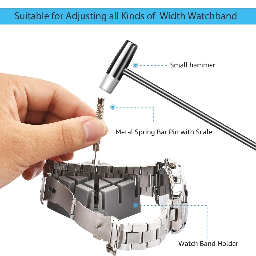 EASYTIME Watch Repair Watch Link Removal Tool Watch Replacement Tool Watch Adjustment Tool Watch Spring Bar Tool Instruction Manual and Carrying Case