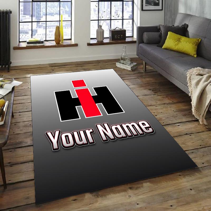 Farmall International Harvester Design Area Rug Personalized Name- Non-Slip, Soft & Cozy Floor Mat for Living Room, Office - Indoor/Outdoor Carpet