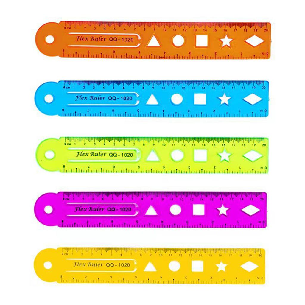 4 Pcs Multifunctional Ruler Straight Ruler Flexible Ruler Drawing Ruler Bendable Ruler Soft Ruler School Supplies