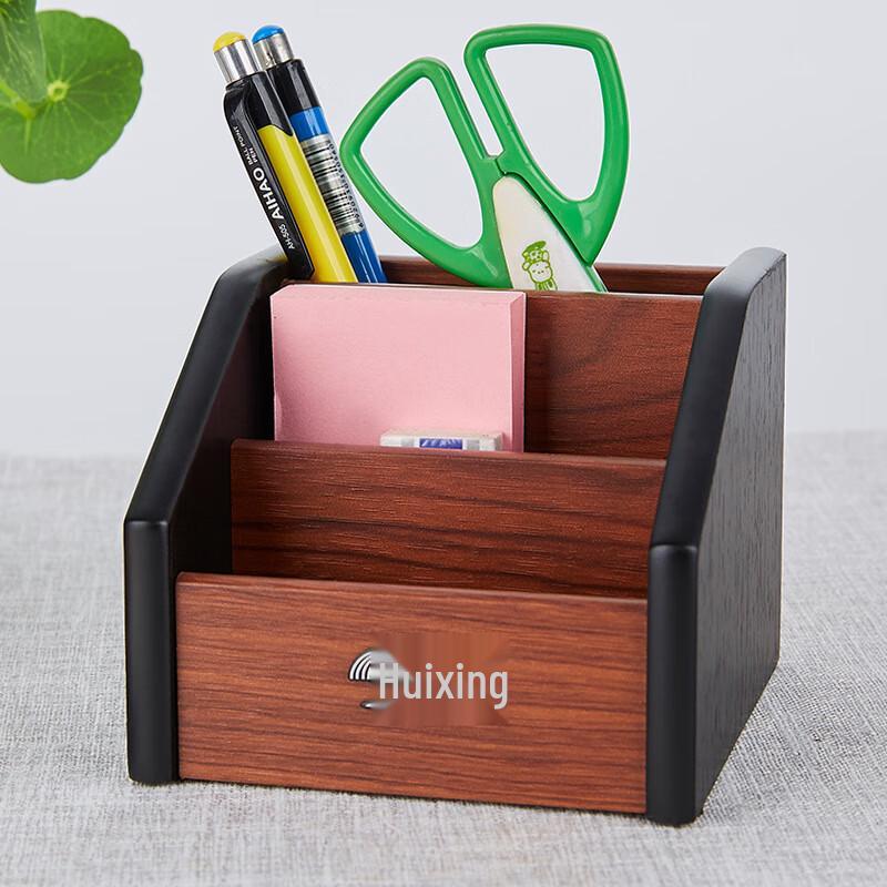 Wooden Desktop Organizer Pen & Remote Holder