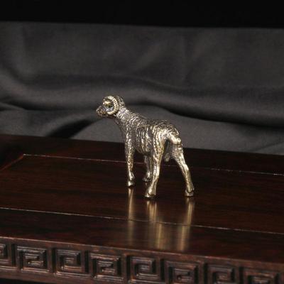 Retro Messing Niedliche Ziegenfigur Miniatur Teetier Tier Schaf Statue Handwerk Sammlung Büro Schreibtisch Ornament Heimdekoration Geschenk