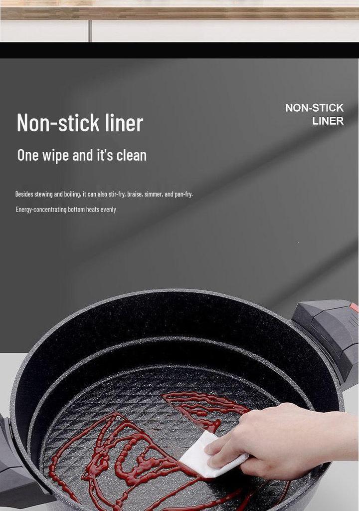 Multifunctional Non-stick Maifan Stone Pan for Steaming, Boiling & Pancakes