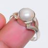 Natural Pearl Gemstone Handmade 925 Sterling Silver Jewelry Ring Size 5.5 ZS-1653