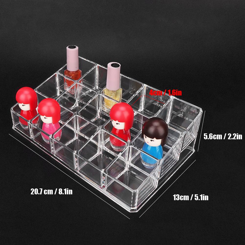 15 Grids Nail Polish Display Holder Lipstick Cosmetics Storage Box Organizer Makeup Tool