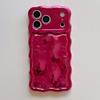 Luxury Electroplated Orange Stone Pattern Phone Case for iPhone 13 14 15 16 17 Pro Max Wave Edges Shockproof Soft Back Cover