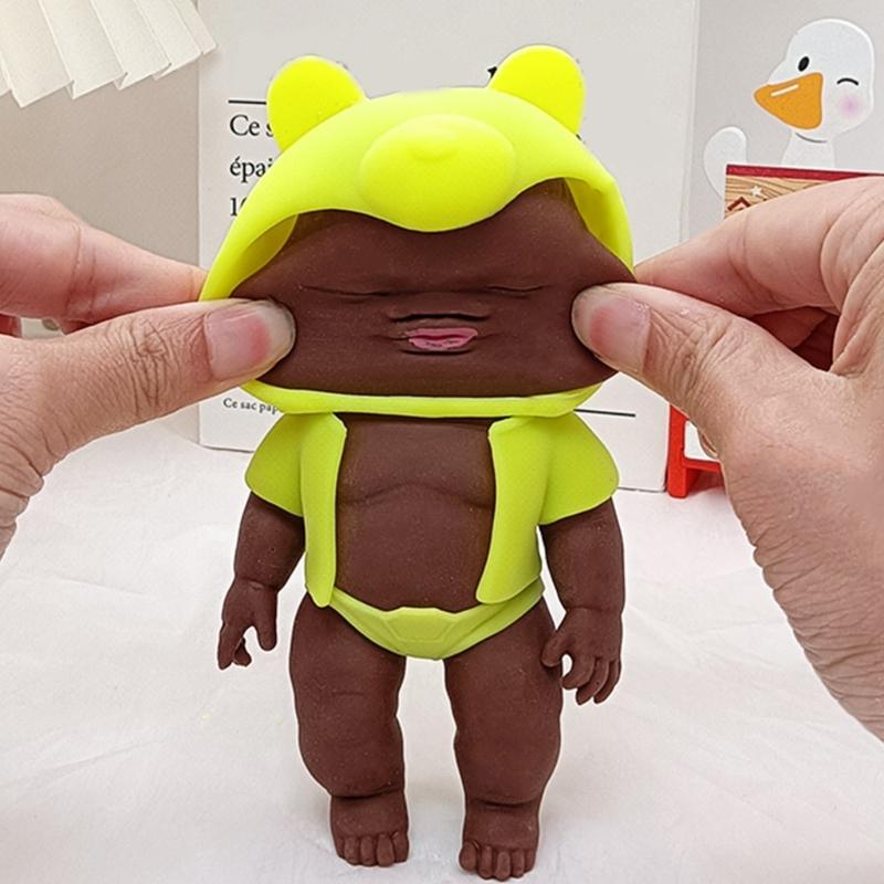 Squeeze African/Caucasian Doll Toy Stretch Doll Soft Stress Relieve Party Gift Pressure Release Office Anxiety Toy