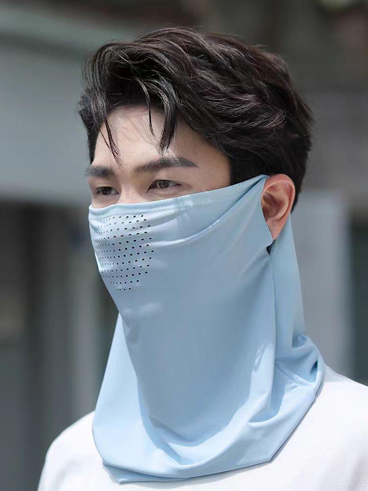 Sunscreen Ice Silk Face Mask & Neck Gaiter for Men & Women - Sunshade Veil for Cycling & Driving