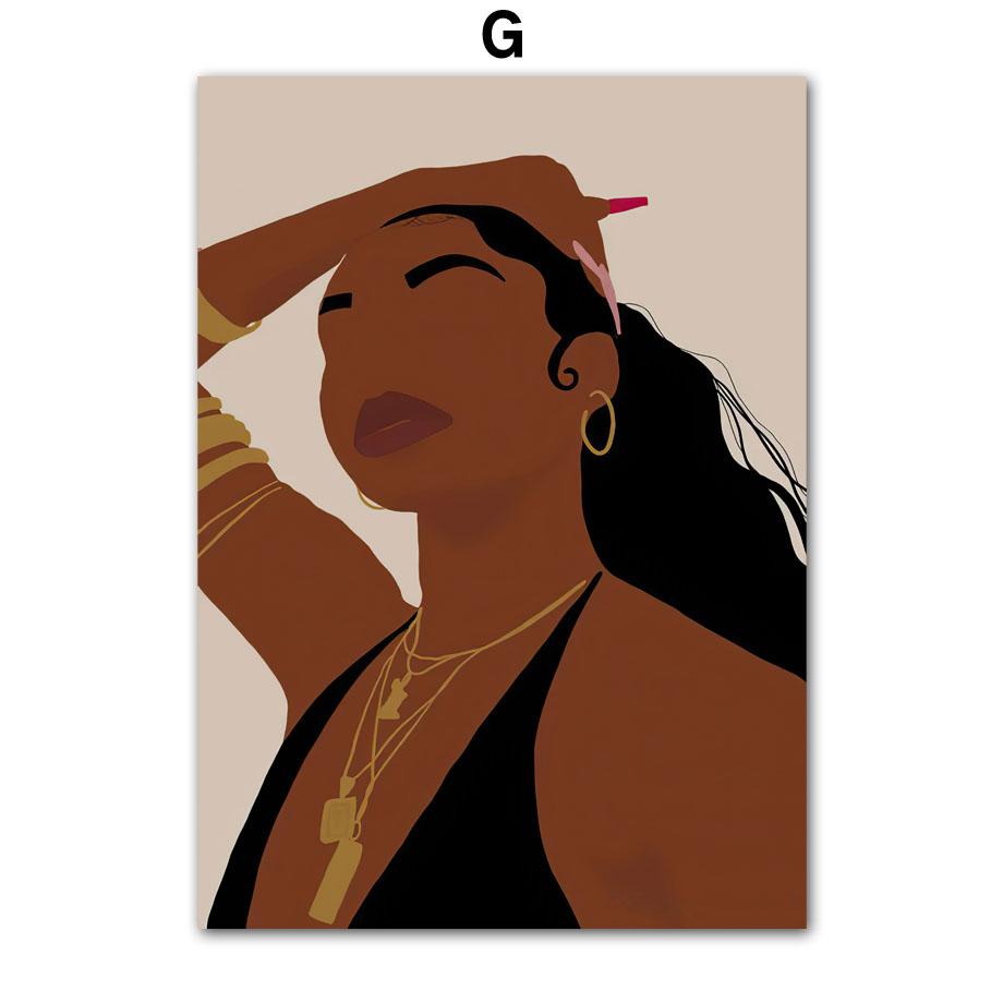 Glasses Flower Fashion Pop Black Girl Wall Art Canvas Painting Posters And Prints Wall Pictures For Living Room Home Decoration