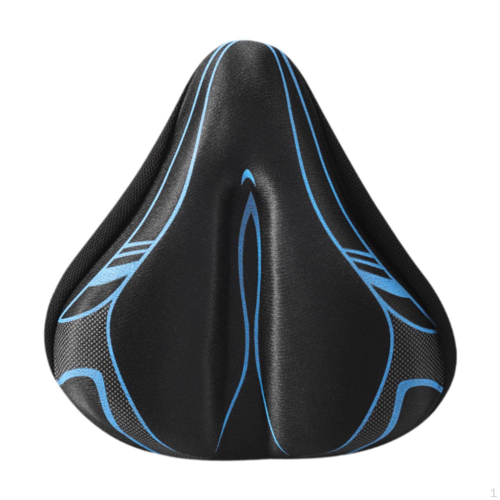 

Bike Saddle Cushion Cover Breathable Wide for Mountain Road Bikes Exercise Black Blue
