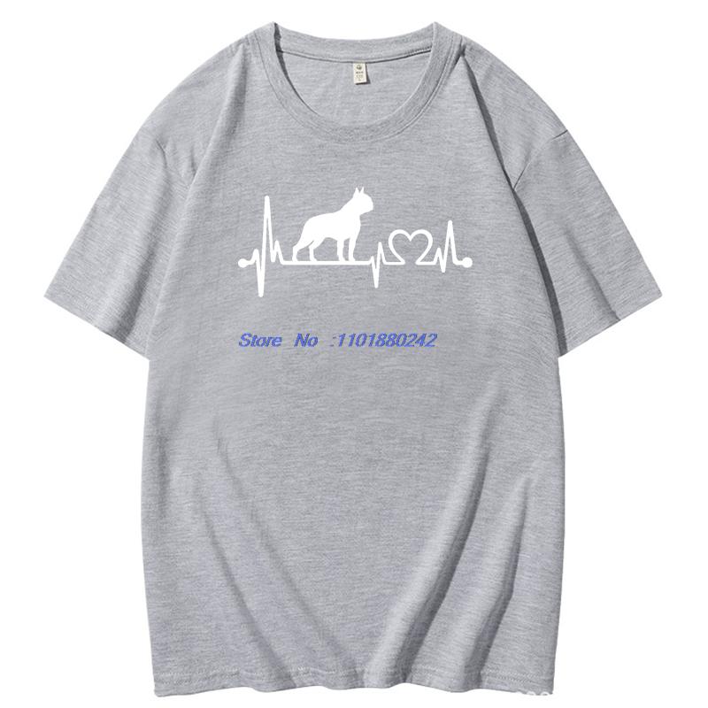 American Staffordshire Terrier Heartbeat Great Fashion Graphic T Shirts Summer Short Sleeve T Shirt Cotton Mens Print T Shirt