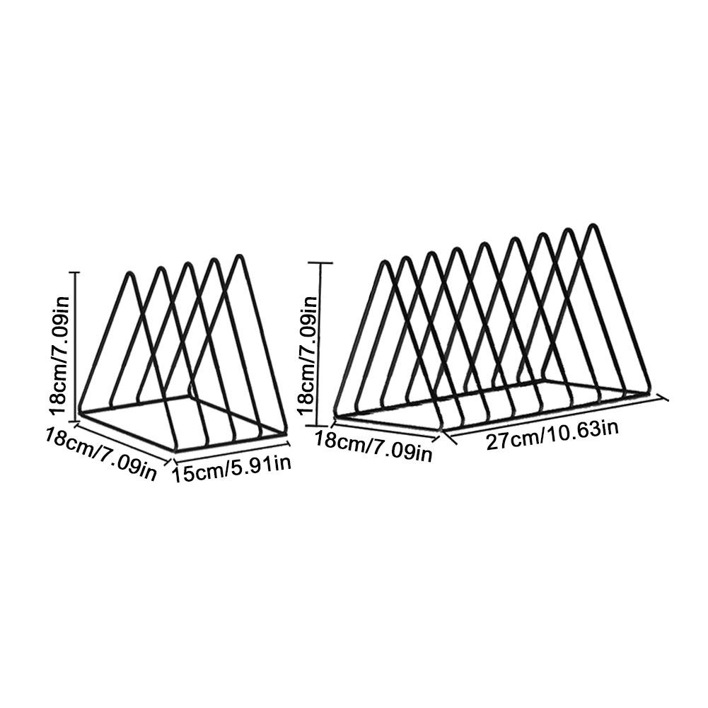 Multifunctional Triangle CD Storage Rack, Vinyl Record Holder for Desk, Bookshelf Organizer for Books/Magazines, Space-Saving