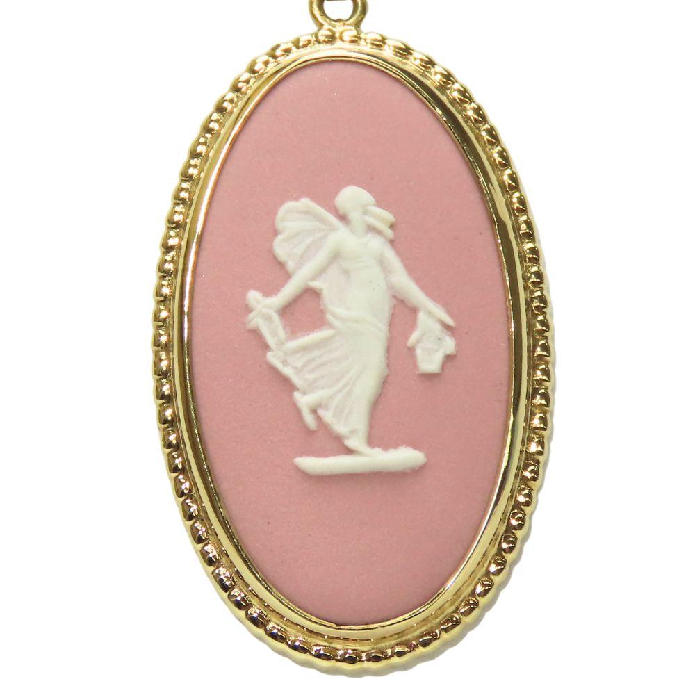 Used Wedgwood Necklace metal 5.7g gold pink plating