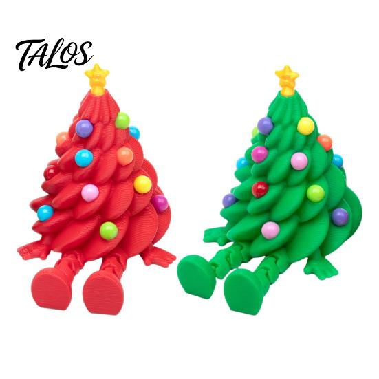 Christmas Tree Ornaments Articulated Figurine, 3D Printed Movable Joints Colorful Tabletop Ornament, Creative Holiday Table Decor Flexible Character