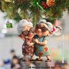 Car Pendant Old Lady Design Acrylic Hanging Accessory Car Ornament Indoor Outdoor Christmas Tree Door Window Decor