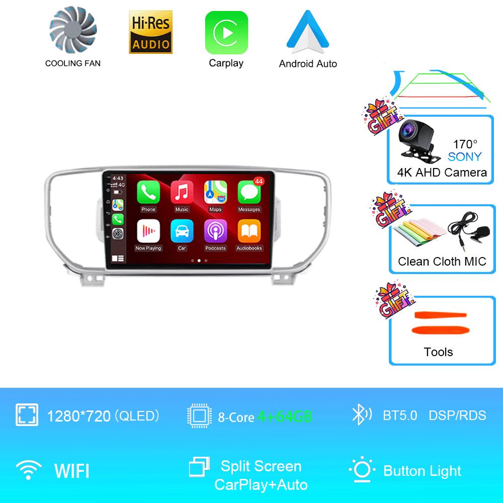 Android 14 Car Radio Carplay+Auto For KIA Sportage 4 KX5 2016 - 2018 Multimidia Video Player Navigation GPS Stereo 360 Camera BT