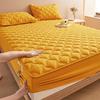 Pure Color Quilted Cotton Yarn-Dyed Bed Sheet & Bedspread Set