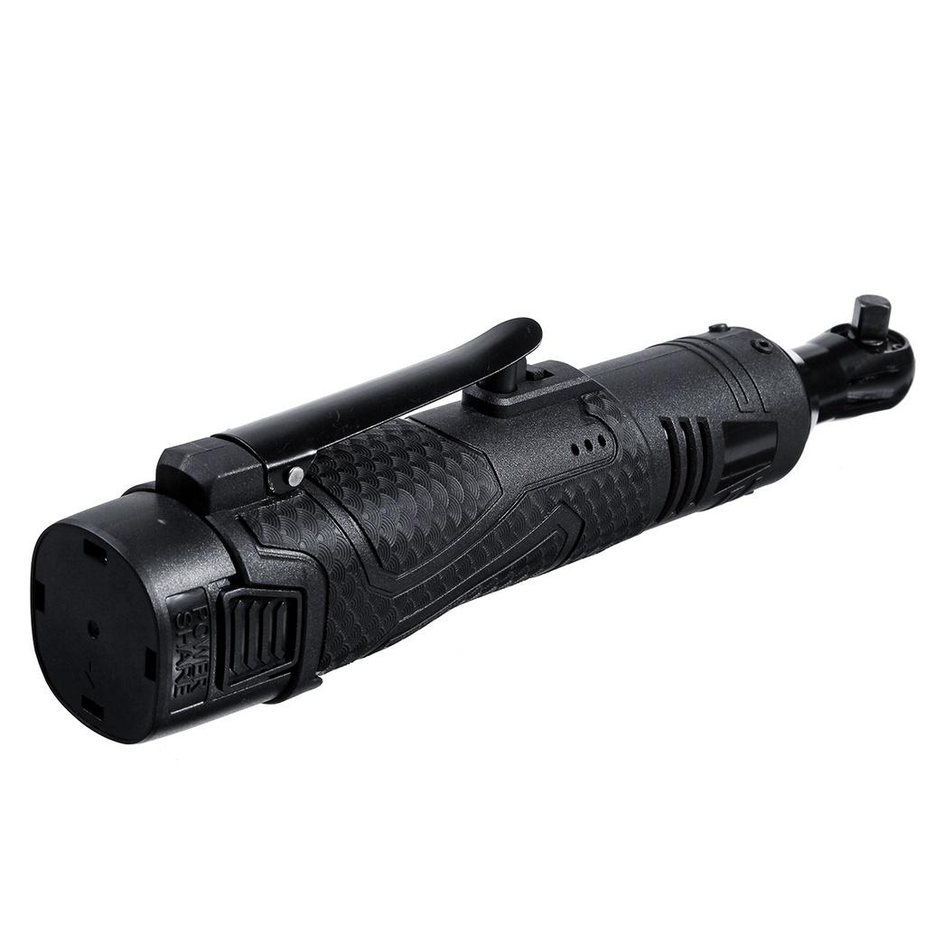18V Electric Wrench 3/8 Cordless Ratchet with Battery LED Light Kit Right Angle Rechargeable Scaffolding 60N.m Torque