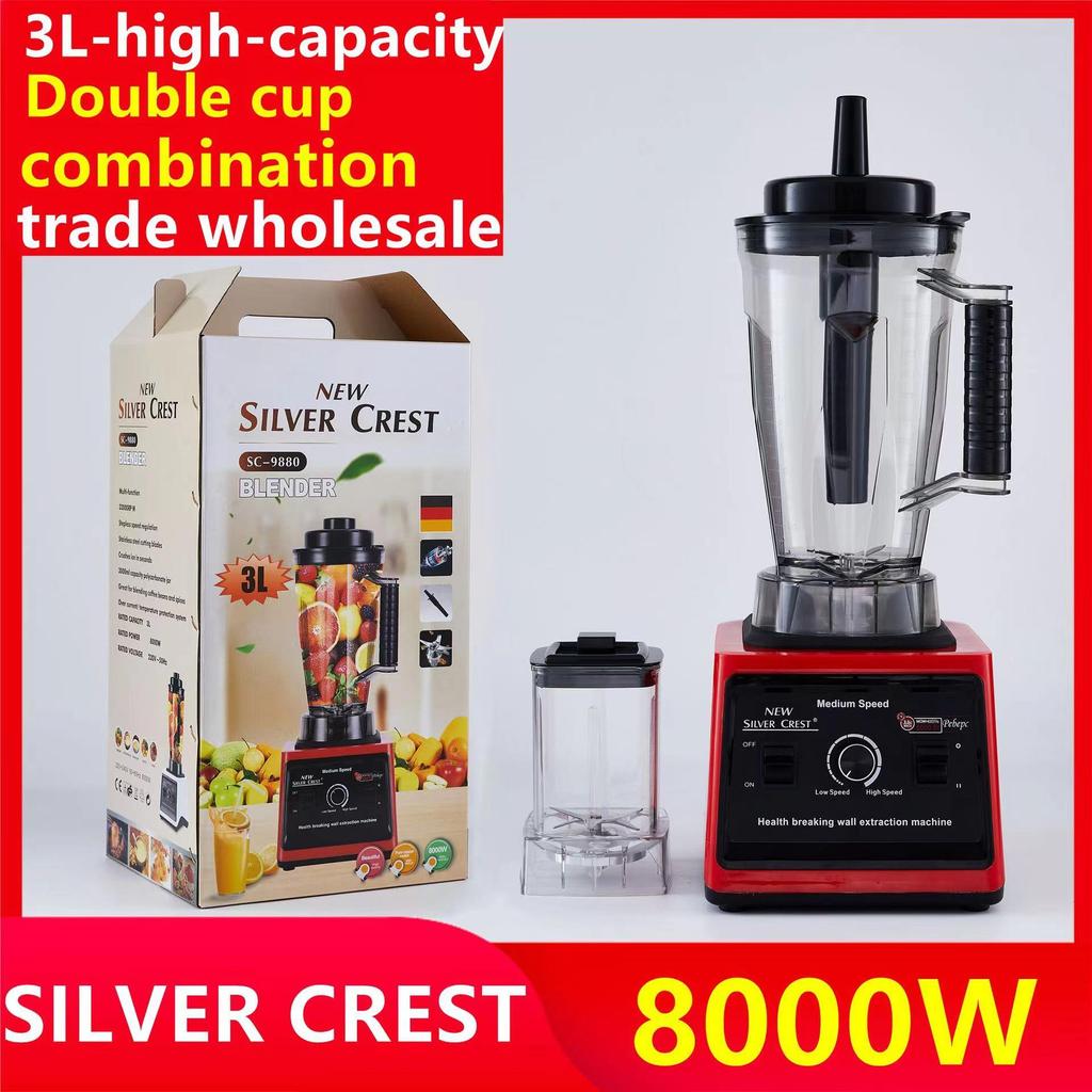 Double Cup Blender & Food Processor, 8000W, 3L Capacity, High-Speed, European Standard – Ideal for Baby Food & More