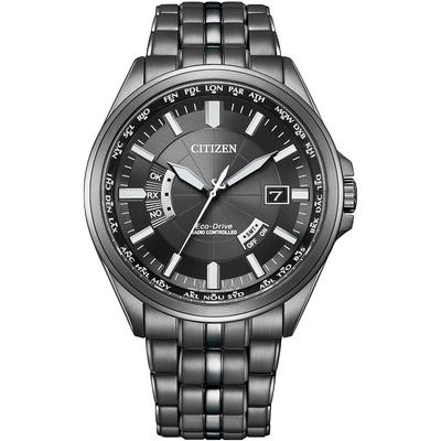 CITIZEN COLLECTION Eco-Drive Solar Powered Radio-Controlled Watch, Waterproof, Black, NIGHT COLOUR EDITION CB0294-54E, Men's Watch