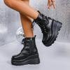 Wedge Heel Heightening Shoes Muffin Sole Martin Boots Autumn British Style Side Zipper Short Boots Women's Short Fashion Boots
