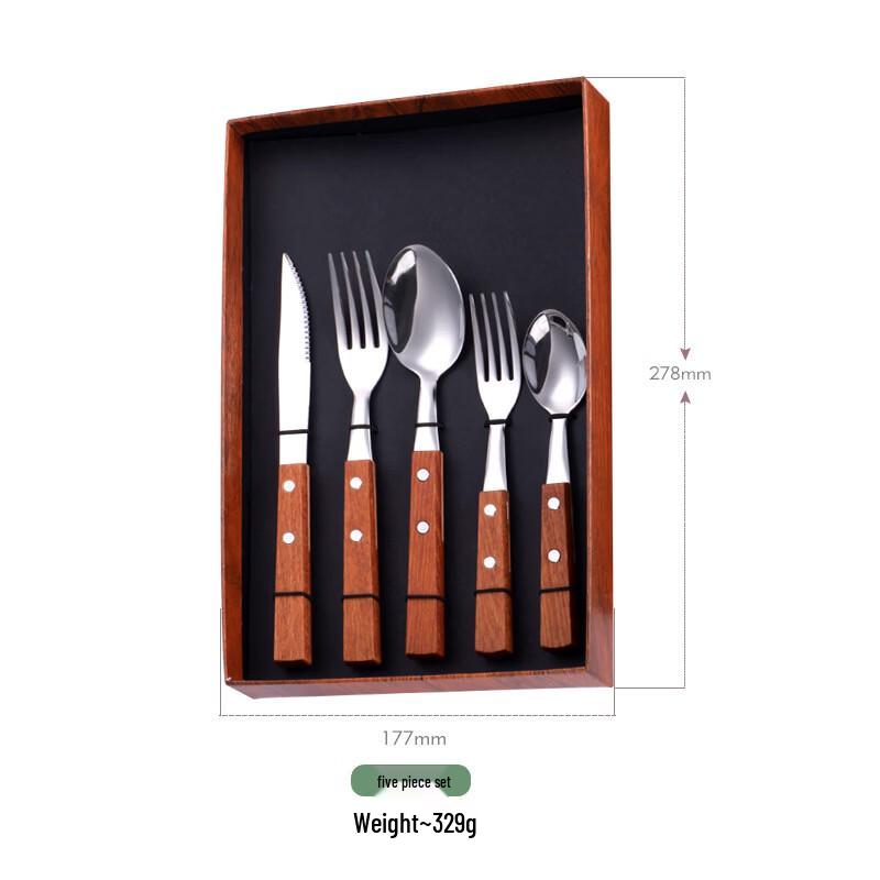 

Japanese Style Wooden Handle Stainless Steel Cutlery Set