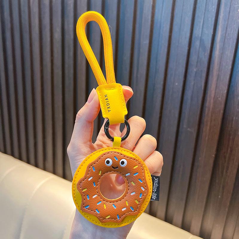 Leather Cartoon Burger & Pizza Keychain - 3D Cute Car Bag Pendant Gift Ornament
