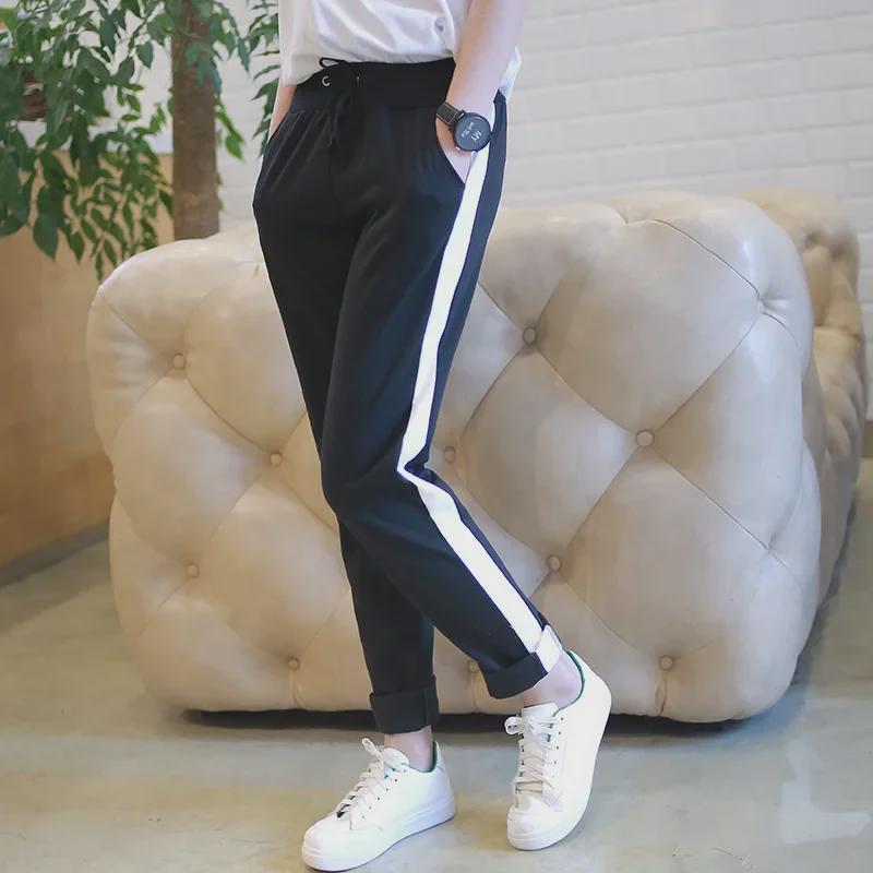 Zweigestreifte Unisex-Slim-Fit-Jogginghose für Frühling/Herbst – Ideal zum Laufen, Sport und für Studenten